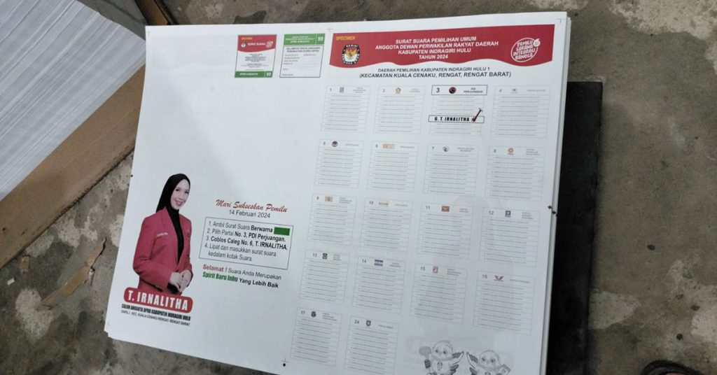 cetak specimen surat suara pemilu