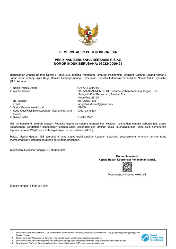 nomor induk berusaha