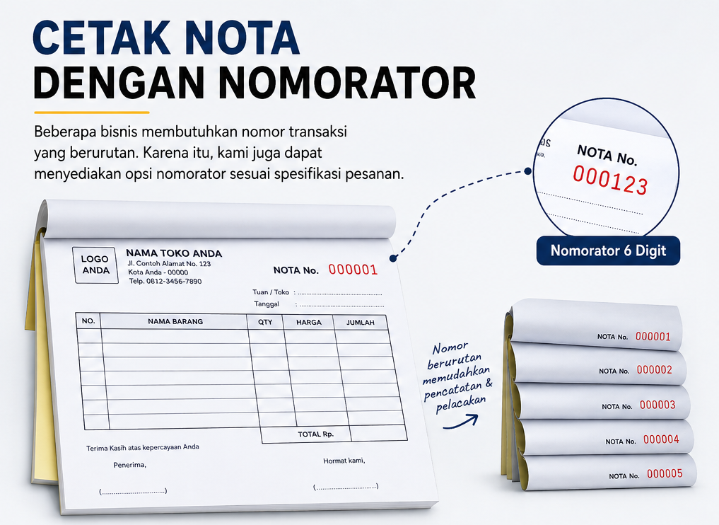 Cetak Nota Dengan nomorator