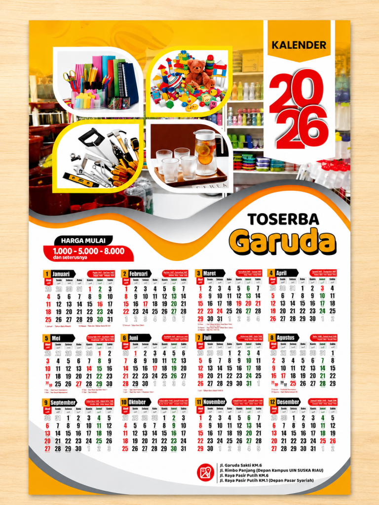 Desain kalender perusahaan yang menarik