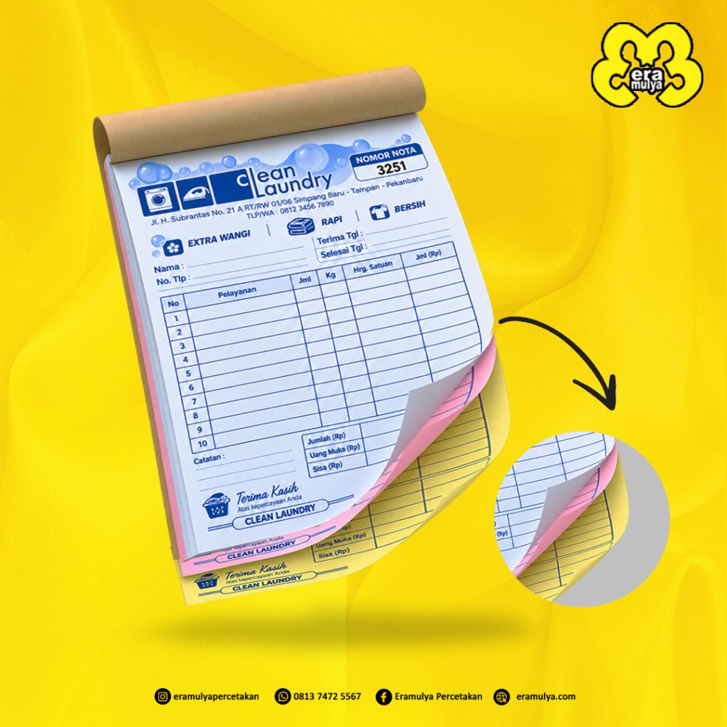 Nota rangkap 1, 2, dan 3 untuk berbagai kebutuhan usaha